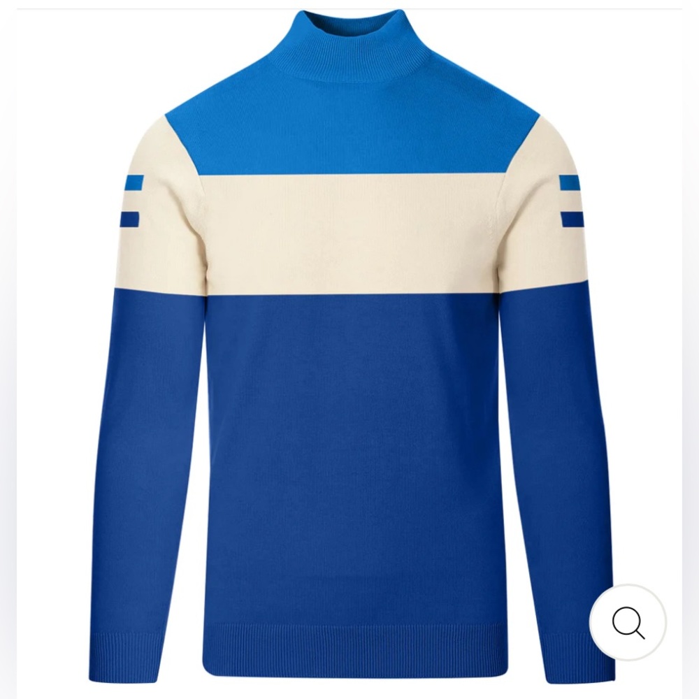 MEN'S BLUE RACING JUMPER KNITTED Sweater